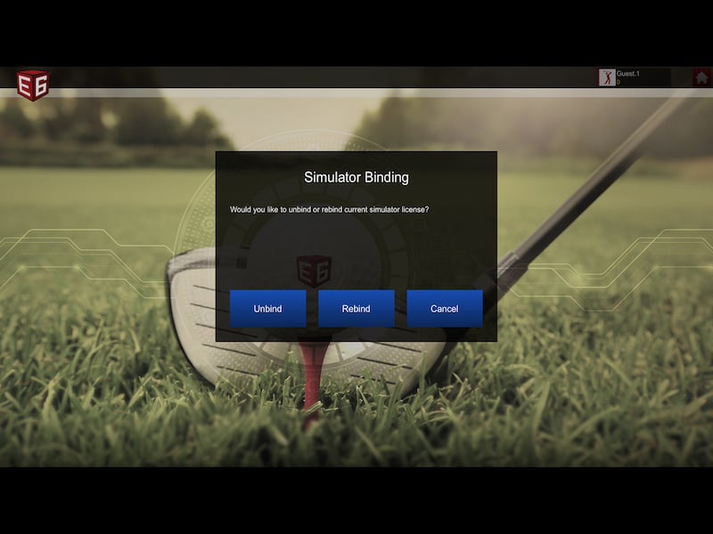 E6 Connect Simulator Binding screen with the Unbind button
