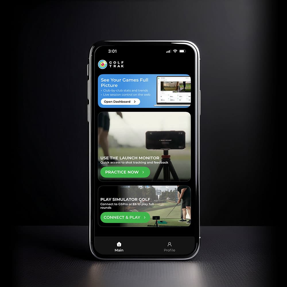 GolfTrak app shot tracking screen