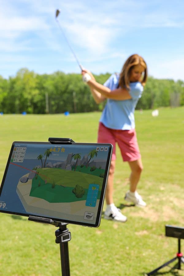Player taking a real swing
