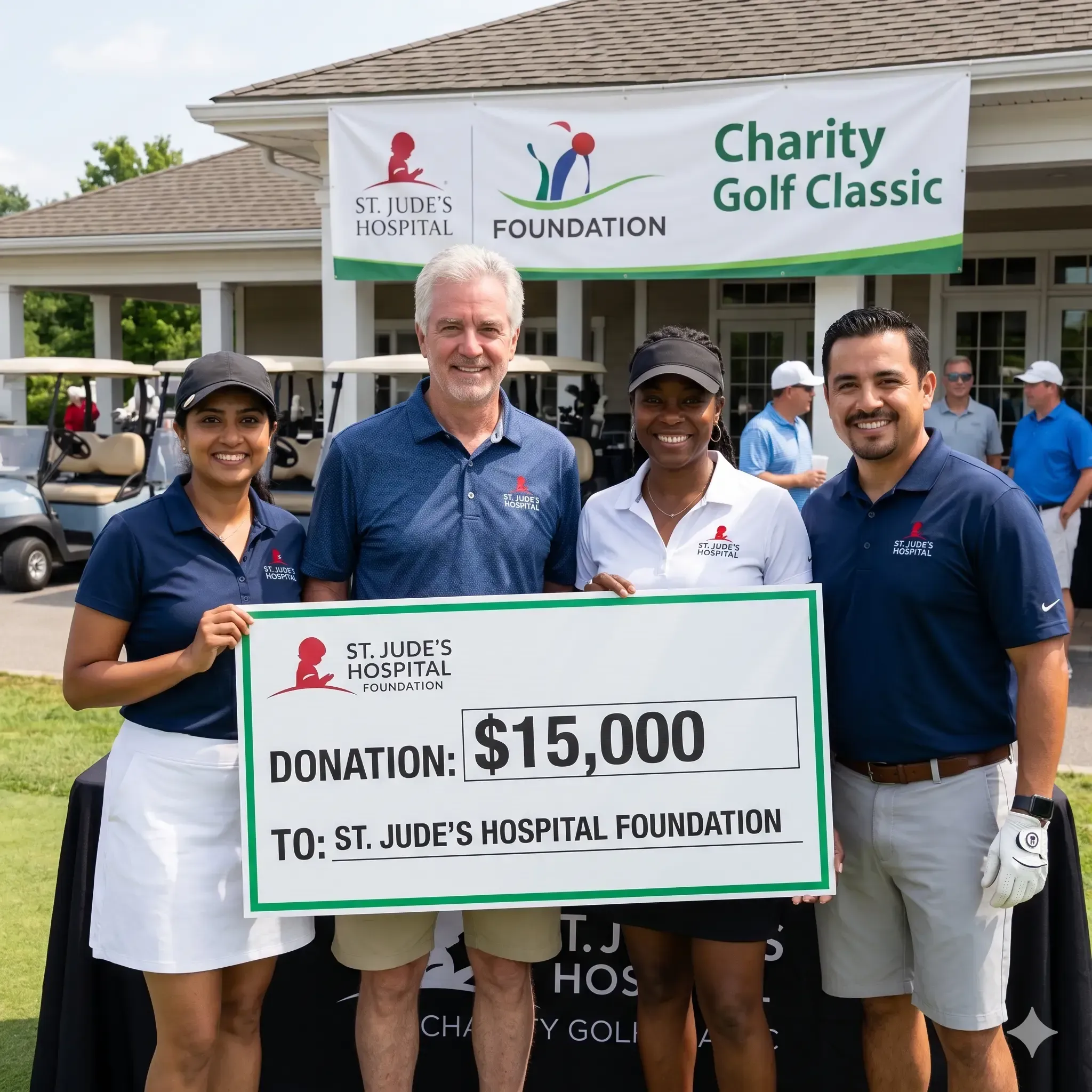 Hospital foundation supporters at a golf fundraiser