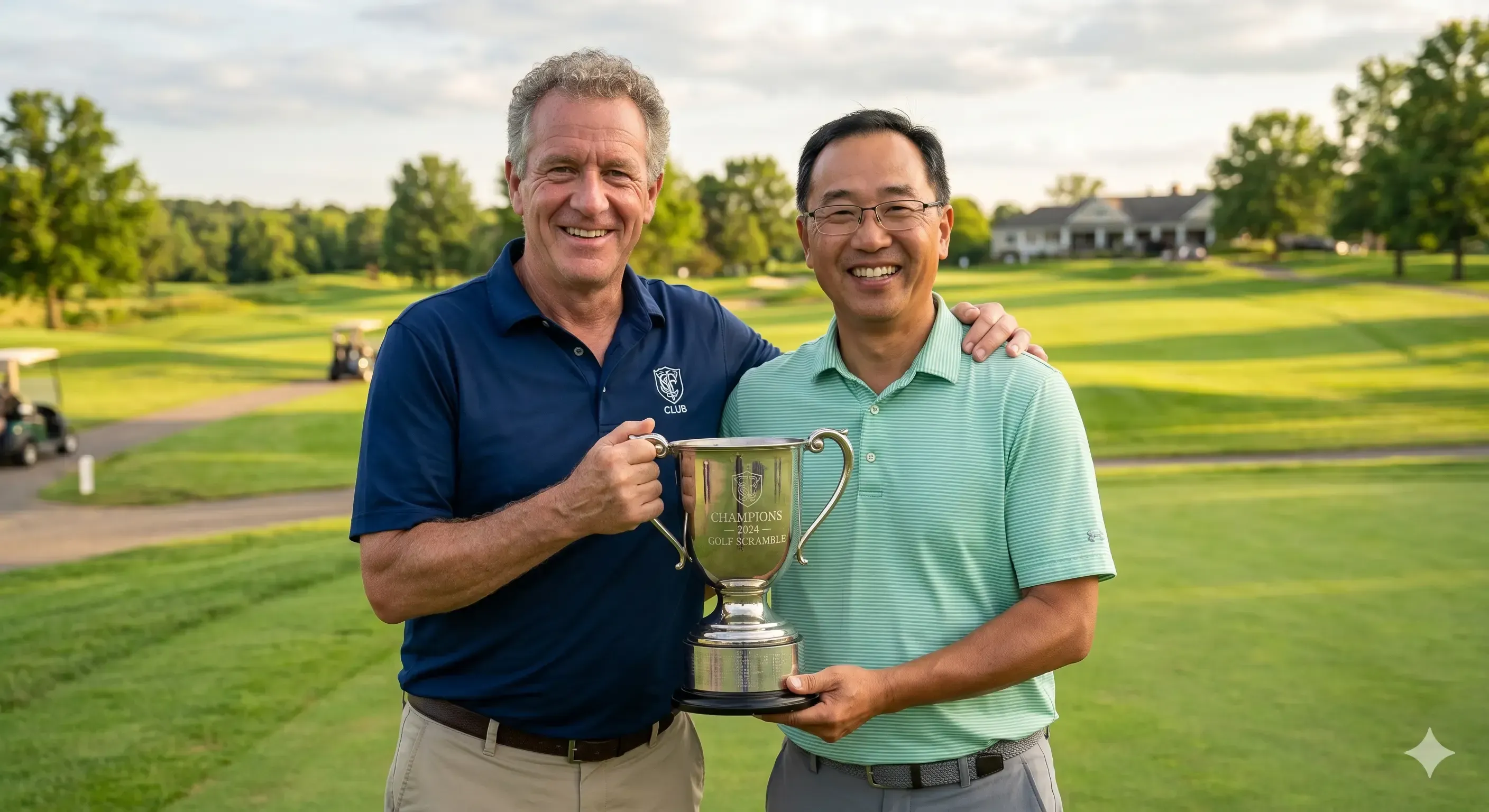 Golfers honoring a friend at a memorial scramble